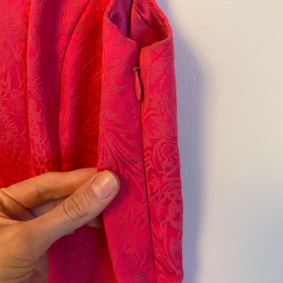 Erin fuscia fit and flare with back cutouts and bow detail w side zipper - Picture 5 of 5